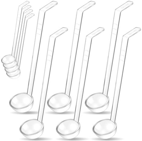Sarpoer 10 PièCes 1,2 Oz Petite Louche Louche en Plastique Transparent Mini Louche CuillèRe pour Servir des Vinaigrettes Bol à Punch Sauce Salsa Garnitures