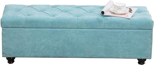 Osmanische Bank Osmanischer Fußhocker Sofabank Tufting-Design Belüftete Stoffpolsterung Großer Spind Wechselschuhbank Vintage-Nietendekoration Lagergewicht 150 kg (Farbe: Hellgrün,