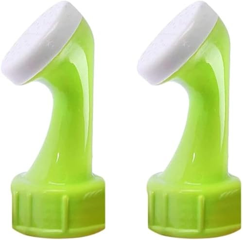 Pack of 2 Green Watering Attachment for Bottles Sprinkler Head for Watering Can Garden Bottle Attachment Watering PVC Nozzle Sprinkler Head Plant Watering Attachments for Plastic Bottles