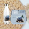 wolga-kreativ Pausenset personalisierte Brotdose blau und Trinkflasche Thermo Kinder Edelstahl mit Auto Monstertrack Motiv Bento Lunchbox mit Fächern und Unterteilung für Schule und Kindergarten