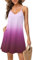 Tanmolo Robe d'été courte pour femme, robe de plage, robe spaghetti, robe décontractée, Rose/violet Xd11, XS