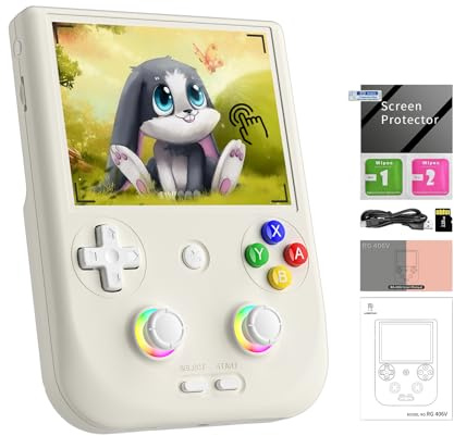 RG - Console da gioco palmare retrò da 4 pollici IPS display multi-touch Android 13 5500 mAh RG406V Videogiochi Built-in Salone Joystick RGB Illuminazione Supporto 1080p DP Uscita WIFI