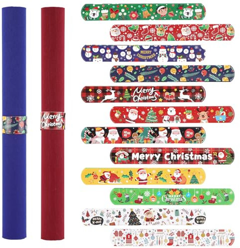 12st Weihnachten Geschenkpapier Rollenhalter, 22x3cm Geschenkpapier Halter Wrapping Paper Holder 12 Designs für Weihnachtsposter Geschenkverpackung Organisation und Aufbewahrung