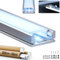 GEEKLUX 25 x LED Profil für Streifen 2 m (50 m), LED Schiene Aluminium für Trockenbau, geeignet für LED Stripes bis 12 mm Breite, Maße: 17.4 x 7 mm, Einbau für Fliesen, Gipskarton, Holzpaneele