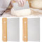 2 Pcs Bread Scraper, Dough Scraper Cutter, Stainless Steel Dough Cutter with Wooden Handle, Cake Dough Baking Shaping, Pastry Scraper Kitchen Scraper for Pizza, Bread