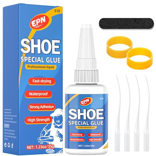 EPN Shoe Glue, Heavy Duty Shoe Glue Sole Repair, Strong Adhesive for Sole, Boot, Sneaker, Athletic Shoes, Heels, Sandals – Waterproof, Fast Drying, Long-Lasting Bond (35g)
