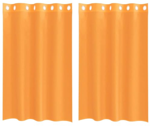 vidaXL Voile Vorhänge mit Ösen 2 STK. Orange 140x175 cm