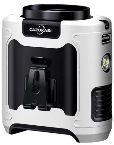 CAZOKASI 10000mAh Waist Clip Fan, Portable Personal Body Fan, Powerful Upto 40H Cooling, White and Black