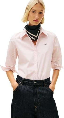 Tommy Hilfiger Damen Hemd Poplin Regular mit Spitzkragen