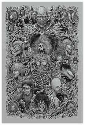 VGDFH Anime-Poster Attack on Titan auf Leinwand, ungerahmt, 30 x 45 cm