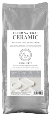 FLEUR PAINT Natural Ceramic Extra White 4 kg – Polvere Minerale Extra Bianca per Stampi e Applicazione a Pennello