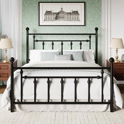 MUTICOR Metallbett 140x200 cm mit Kopf- und Fußteil, Stauraum, Schwarz | Stahlrahmen, Zeitloses Design, Geräuscharm, Unterbett-Stauraum, 363 kg Belastbarkeit, Einfache Montage
