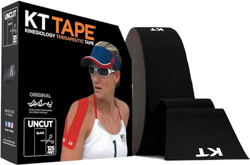 KT Tape ORIGINAL Jumbo, Baumwolle, 38 Meter, Ungeschnittenne, Schwarz