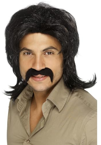 Smiffys Mens 70s Retro Wig (One Size) (Black)