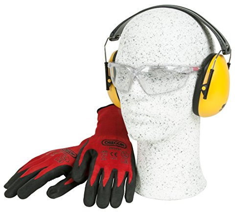 Oregon 572870 Brushcutter and Trimmer Safety Kit with Gloves, Earmuff and Glasses