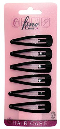 6 X Bendy Snap Hair Clips/Metal Sleepies/Hair Grips/Tic Tac Hair Clips (Black (6150))