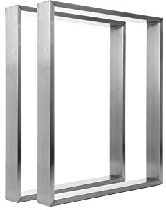 KTC Tec Tischgestell Edelstahl TR 80x20 600 Untergestell Kufen Tischuntergestell, 2 STK