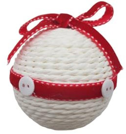 Feerie Christmas Christbaumkugel aus Stoff, Weiß und Rot