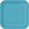 9 Square Dinner Plates | Caribbean Teal Color Theme | 14ct