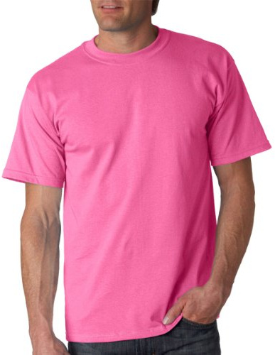 Gildan Mens Ultra Cotton 100% Cotton T-Shirt, Large, Safety Pink