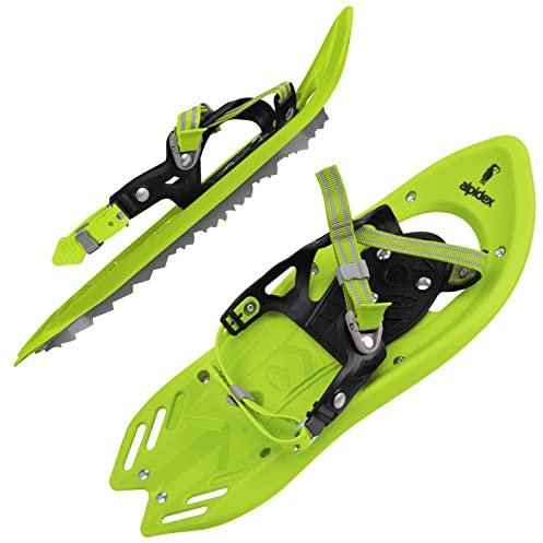 ALPIDEX Schneeschuh Kinder Schuhgröße 26 bis 38 bis 55 kg Optional Teleskopstöcke, Farbe:Winterzwerg ohne Stöcke