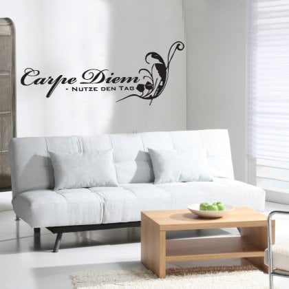 WANDTATTOO/Wandsticker w195 Carpe Diem Wandaufkleber 80x23cm, gruen