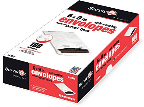 Quality Park Tyvek-Katalog-Briefumschläge, 15,2 x 22,9 cm, Weiß, 100 Umschläge (R1320)