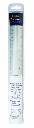Helix 30cm Metric Imperial Aluminium Safety Grip Ruler