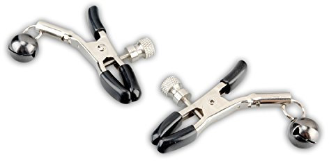 LUX FETISH Verstellbare Nippel-Klemmen mit Glöckchen