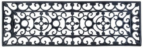 Esschert Design Schmutzfangmatte, Fußmatte in schwarz aus Gummi, rechteckig, Größe XS, ca. 75 cm x 25 cm