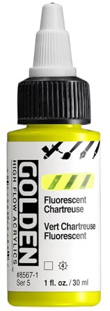 GOLDEN High Flow Acrylics, Fluorescent Chartreuse, 1 fl. oz. Bottle