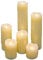 Legend Set of 6 L E D Flickering Real Wax Candles with Drip Effect Battery Operated