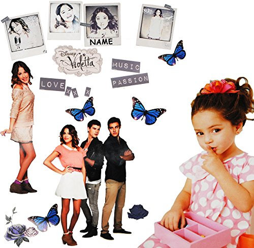 alles-meine.de GmbH 18 Stück: Wandsticker - Violetta - incl. Name - selbstklebend + wiederverwendbar - Aufkleber für Kinderzimmer - Wandtattoo/Sticker Kinder - Mädchen/Ma..