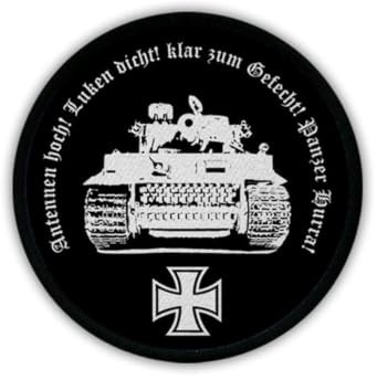 Tiger Panzer Hurra Panzerkampfwagen Panzertruppe Uniform Patch Aufnäher #17791