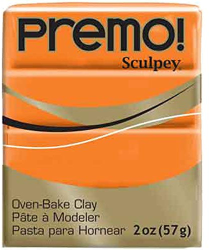 Polyform Sculpey Premo™ Polymer Oven-Bake Clay, Orange, Non Toxic, 2 oz. bar, Great for jewelry making, holiday, DIY, mixed media and home décor projects. Premium clay perfect for clayers and artists.