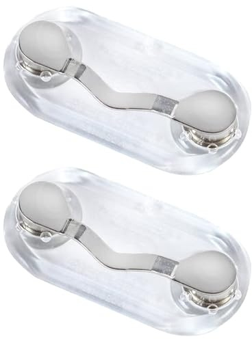 Readerest Magnetic Eyeglass Holders (2 Pack), Secure Clip for Reading Glasses, Sunglasses & ID Badges, Glasses Holders for Readers, Dad Gift, Eyewear Accessories Made in The USA (Stainless Steel)