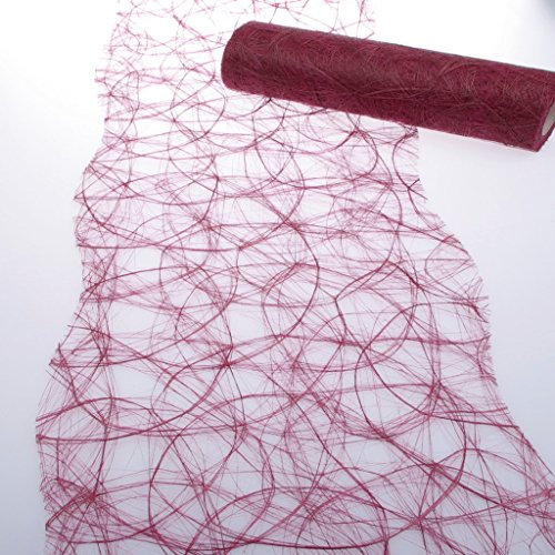 Deko AS GmbH Sizoweb Tischband Wellenschnitt Bordeaux ca. 25 cm Rolle 25 Meter 64W 011-R