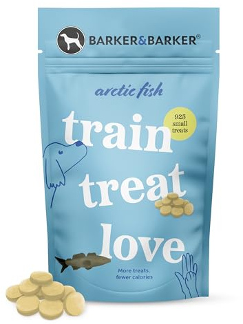 Barker and Barker Small Dog Training Treats, Arctic Fish, Low Calorie | 925 Treats per Pouch, Grain Free, High in Protein, Rich in Omega 3, No Artificials, Human-Grade, for Puppies & Small Dogs