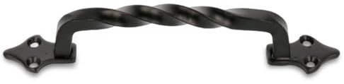 Amig - Tirador - Modelo 1002 - Fabricado en Acero - Herraje Rústico - Medida: 130mm - Sin Placa - Incluye Tornillería - Ideal para muebles - Acabado: Negro