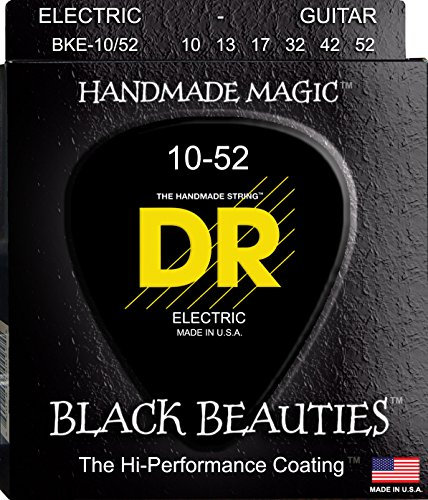 DR Strings BLACK BEAUTIES 10-52 Jeu de Cordes pour Guitare Electrique