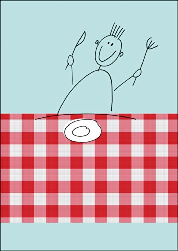 Kartenkaufrausch Fröhliche, illustrierte Einladungs Grußkarte zum Essen • auch zum Grußkarte mit Umschlag um mit Lieblingsmenschen Familien-Feiern, Feten, Abende zu genießen
