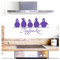 Grandora Wandtattoo Topfgucker 5 Vögel I Lavendel 30 x 14 cm I Küche Spruch Zitat Aufkleber selbstklebend Wandaufkleber Wandsticker W862