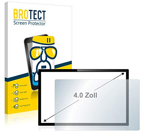 BROTECT Schutzglas für Displays 4 (10.2 cm) [89x50.2 mm, 16:9] | Transparenter Displayschutz Made in Germany Standardgrößen Schutzfolie Panzer Folie Glas 9H Einfache Montage Clear
