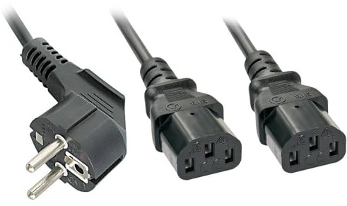 LINDY Schuko Y-Kabel an 2 x IEC C13 30048, schwarz