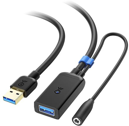 Cable Matters Active USB Extension Cable Male to Female (USB 3.0 Extension Cable) with Signal Booster for Hard Drive, Webcam and More - 5m