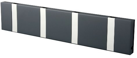 LoCa Garderobe Knax 4 anthrazit (Haken klappbar Alu) Garderoben-Leiste Kleiderhaken Flur modern Garderobenpaneel