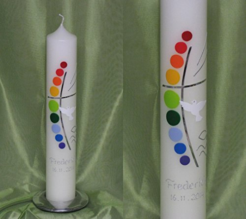 Taufkerze/Kommunionkerze in 30 x 5 cm, inklusive Beschriftung !! F 34