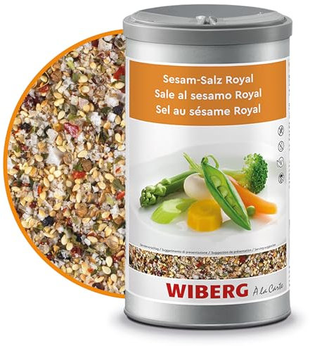 WIBERG Sesam-Salz Royal – Mit Meersalz und Nori Alge, ideal für Gemüsegerichte, Salate, Fisch & Meeresfrüchte – 600 g