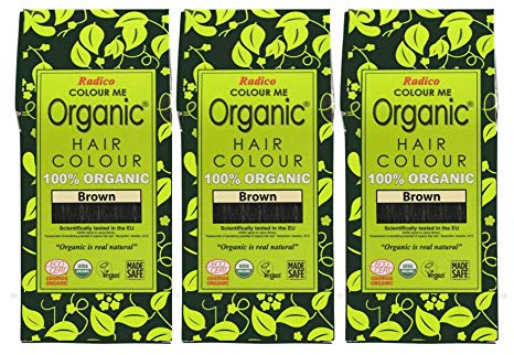 Radico Certified Organic Hair Colour, 100g, Brown (Pack of 3)