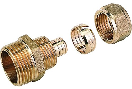 COMAP Raccord à compression mamelon union mâle pour tubes PER - 12x1,1 - 1/2 - TuboPEX - 9400104